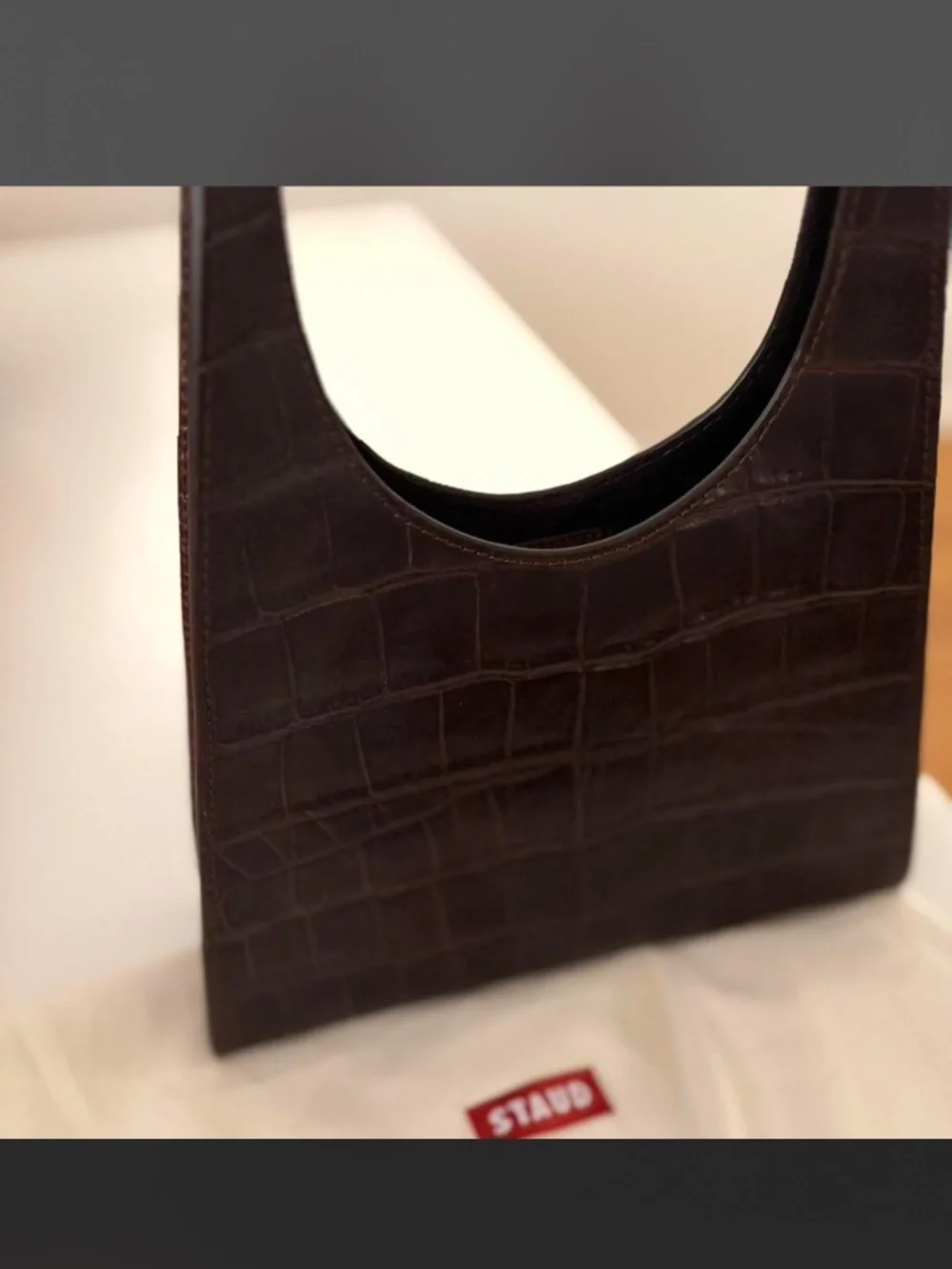 Staud Rey Brown Croc Bag